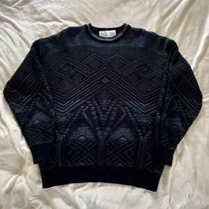 Robert Bruce 90s Vintage Crew Neck Color Work Knit Sweater | US XL